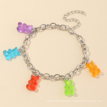 anklet vendor wholesale cute bear charm chain anklet lovely colorful resin bear anklets foot jewelry